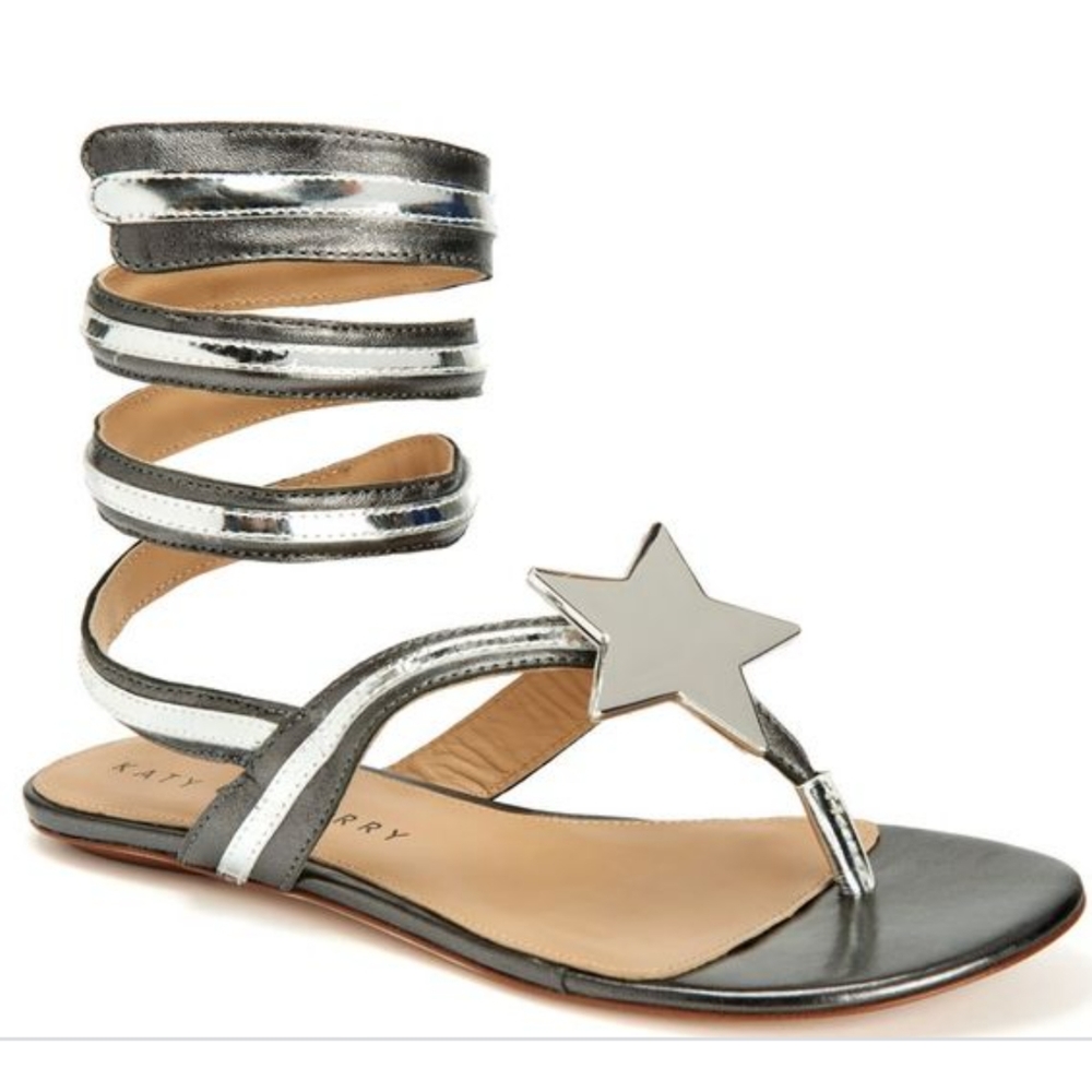 Katy Perry The Hayley Flat Sandals Leather Size 10